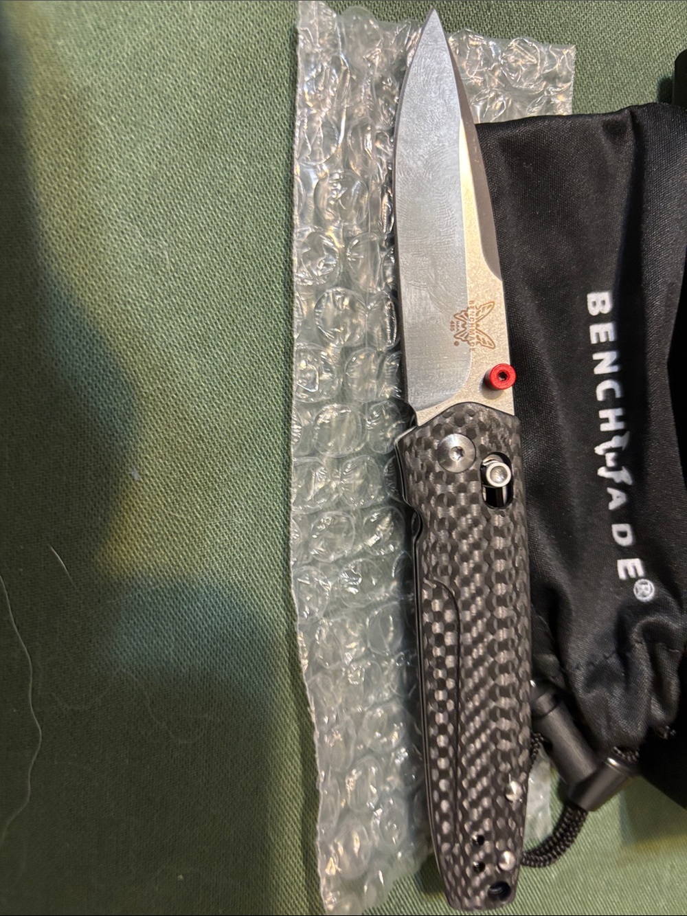 Benchmade  Valet 485 Carbon Fiber Handle Folding Knife - Black/Gray